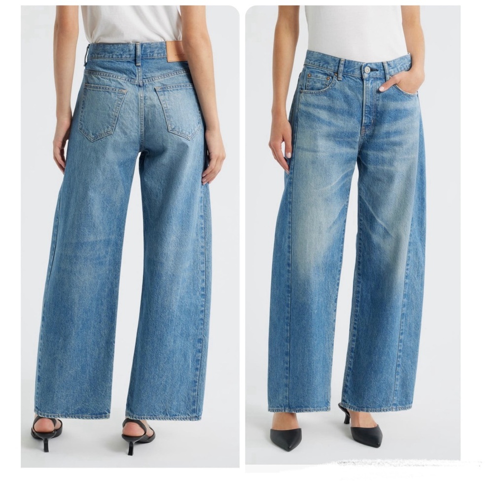 MOUSSY VINTAGE Wide Leg 100% Cotton Blue Jeans sz 27